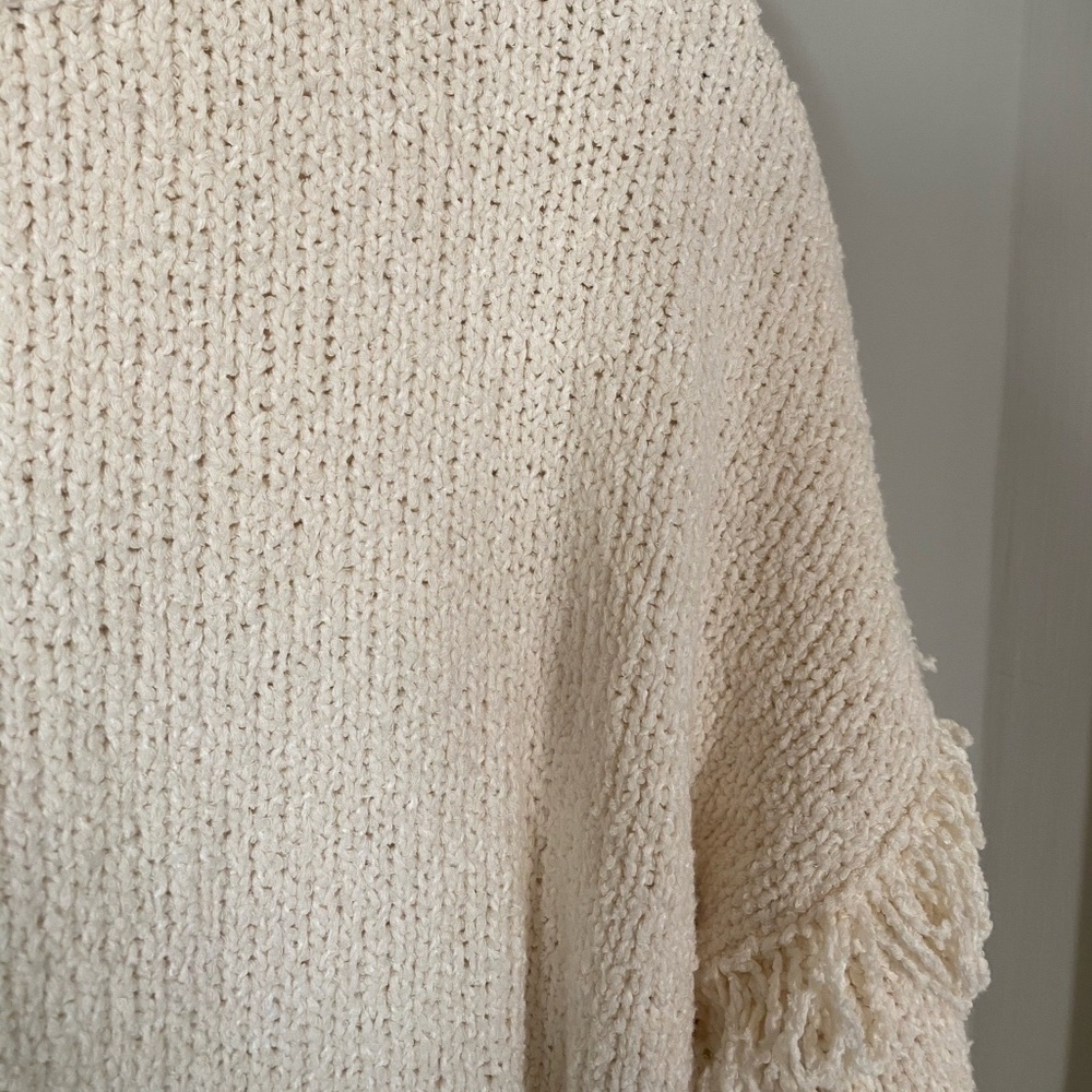 Madewell Knit Fringe Sweater, White, Size S - Picture 4 of 4
